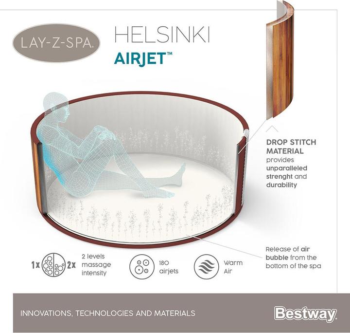 Actual product image Bestway Lay-Z-Spa Helsinki 180x66cm Airjet (7 pers.)