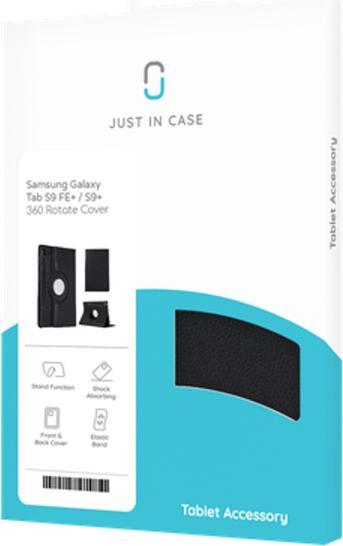 Produktbild Just in Case Pu-Leder Rotating 360 Book Hülle Schwarz Samsung Galaxy Tab S9+/S9 FE+/S10+ (Galaxy Tab S9+, Galaxy Tab S10+, Galaxy Tab S9 FE+)