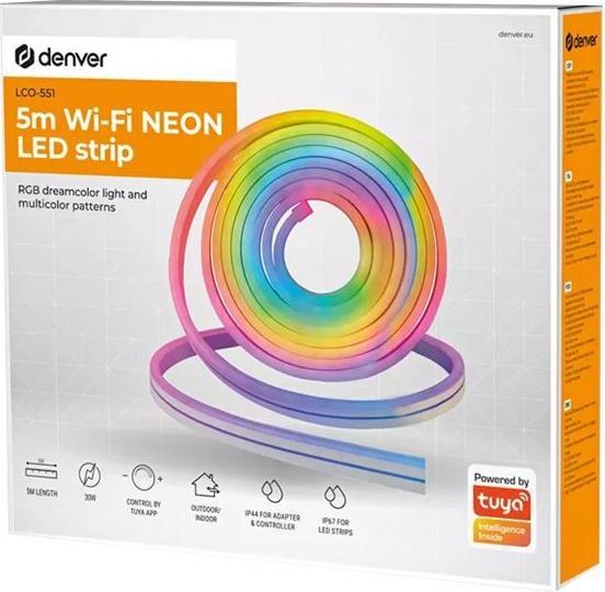 Produktbild Denver SMART LIGHTING 5M WiFi lightstrip Indoor/outdoor (RGB, 500 cm, Outdoor, Indoor)