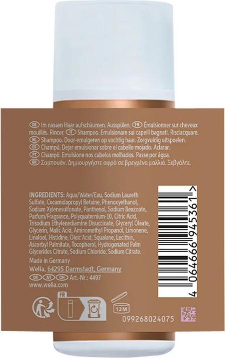 Nährwerte und Zutaten Wella Ultimate Smooth Shampoo (50 ml, Flüssiges Shampoo)
