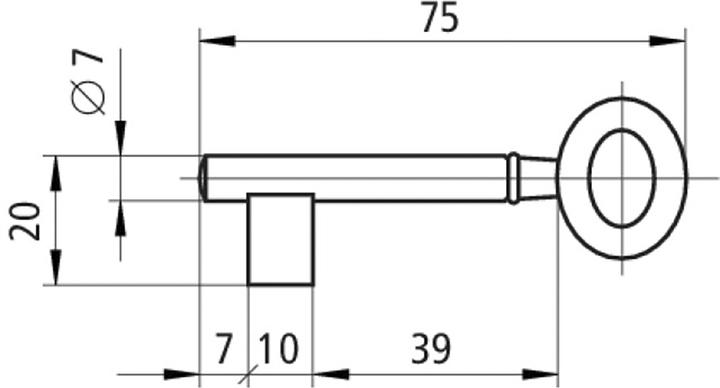 Actual product image Schänis Key for mortise lock 7362 (Mortise lock)