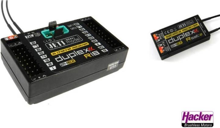 Actual product image Jeti R18 + Rsat2 18-channel receiver
