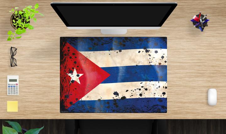 Produktbild CoverYourDesk Schreibtischunterlage Flagge Kuba retro