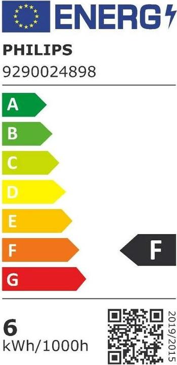 Etichetta energetica Philips Sorgente luminosa bianca d'ambiente (E27, 9 W, 806 lm, 3 x, F)