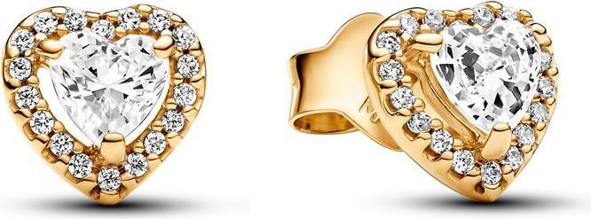 Pandora Heart gold-plated stud earrings with clear cubic zirconia Ohrstecker (Vergoldet)