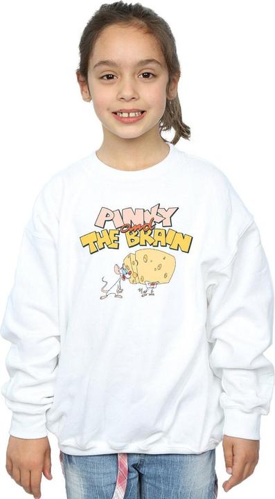 Actual product image Universal Textiles Girls Pinky And The Brain Cheese Head Sweatshirt (104)