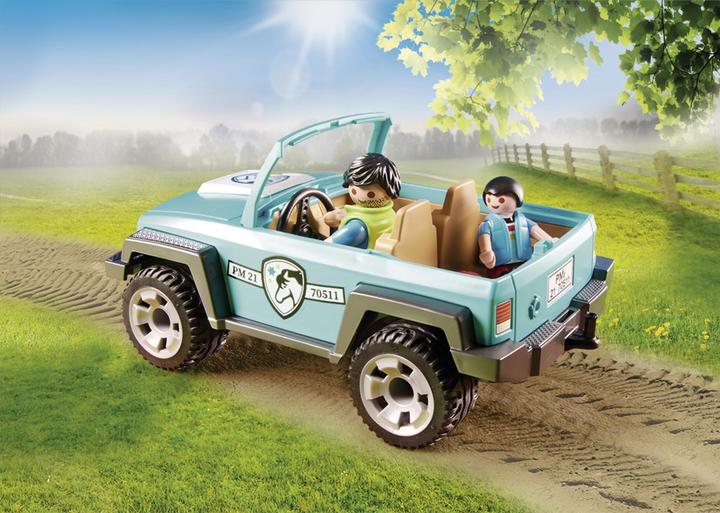 Immagine prodotto Playmobil Auto con rimorchio pony (70511, Paese Playmobil)