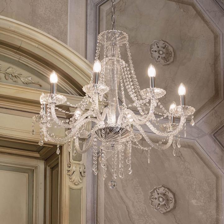 Immagine prodotto Ideal lux AMADEUS lampada a sospensione E14 8 vie ⌀800mm dimmerabile Clear 168777 (E14)
