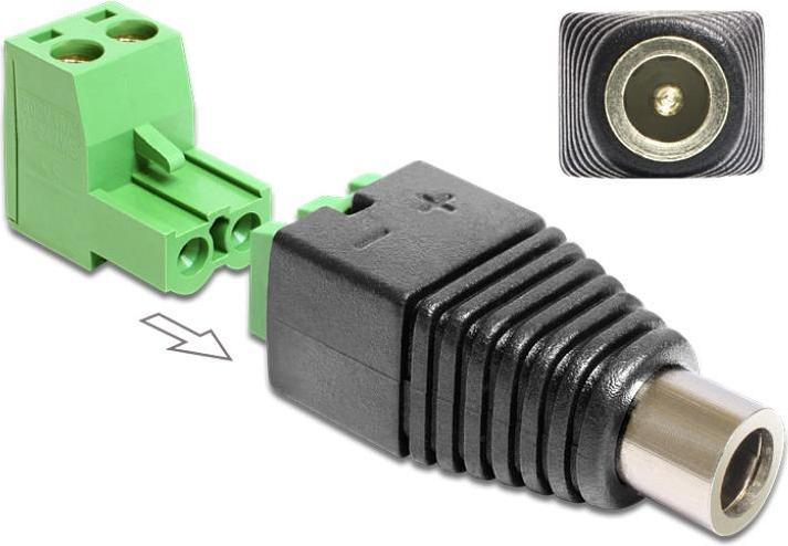 Produktbild Delock Netzteil Gleichspannungsbuchse 5,5 mm (ID: 2,5 mm) (W)