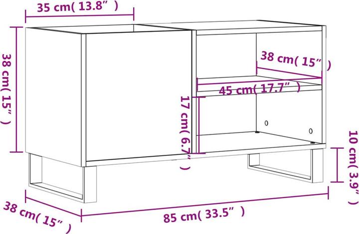 Produktbild VidaXL Plattenschrank Betongrau 85x38x48 cm Holzwerkstoff