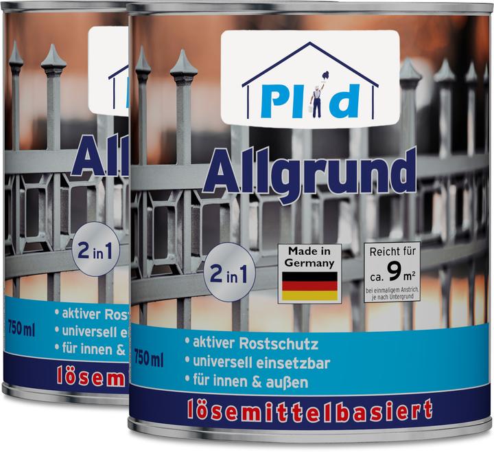 Actual product image Plid Allgrund rust primer 1.5L white, for approx. 23m² /Active rust protection primer (White, 1.50 l)
