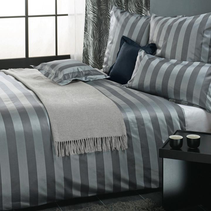 Actual product image Curt Bauer Damask bed linen Como steel grey (Duvet cover, 155x200 cm (80x80 cm))
