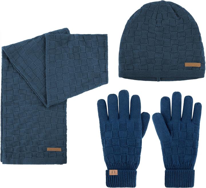 Actual product image Normani Winter set made of merino wool hat, scarf and gloves pattern Yuma - 9601