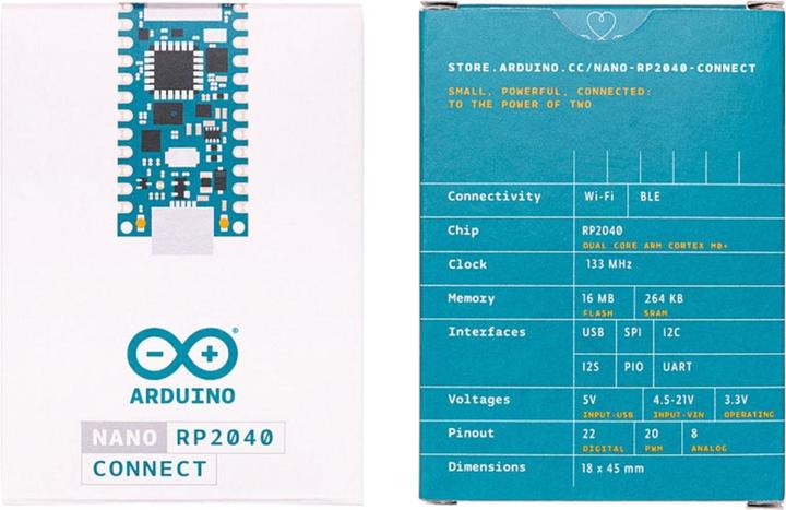 Image du produit Arduino Entwicklerboard Nano RP2040 Connect ohne Pinleisten