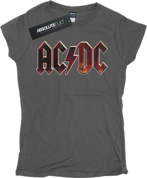 AC/DC Raw Distressed Logo TShirt aus Baumwolle