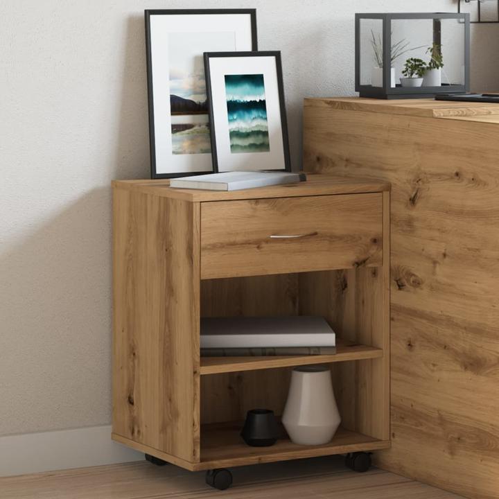 Actual product image VidaXL Rollcontainer Rollschrank Bürocontainer Büroschrank Schrank Artisan-Eiche (46 x 36 x 59 cm)