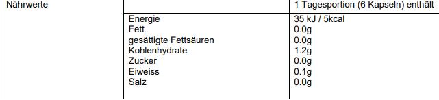 Nährwerte und Zutaten B'Onaturis Immunity 60 Kapseln (1 Stück, Kapseln, 50 g)