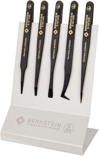 Bernstein ESD Kunststoff Präzisionspinzetten Satz 5-tlg