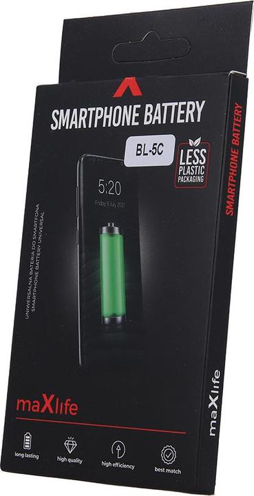 Actual product image Maxlife battery for Nokia 3100 / 3110 Classic / 3650 / E50 / N91 / BL-5C 1300mAh