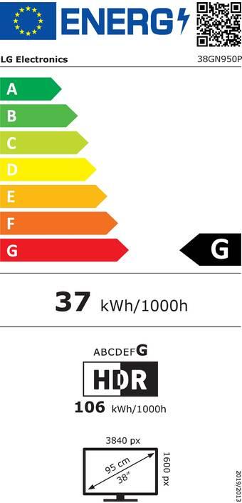 Energy Label LG 38GN950P-B (3840 x 1600 pixels, 38")