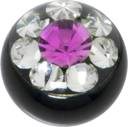 Image du produit Bijouteria Embout de piercing (Acier chirurgical 316L, Revêtement PVD (noir), Cristal Premium)