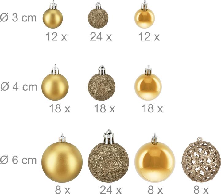 Actual product image Relaxdays 150-piece Christmas baubles set (150 -part)