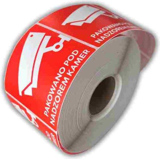 Produktbild Bestpak BSTech Selbstklebeetikett „Verpackt unter Kameraüberwachung“ 80x80 mm 1000 Stk.