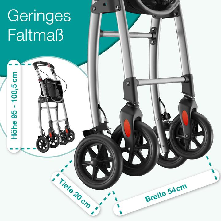 Immagine prodotto Aktivshop Wohnungsrollator, Rollator schmal für die Wohnung, extra schmal, Innenrollator