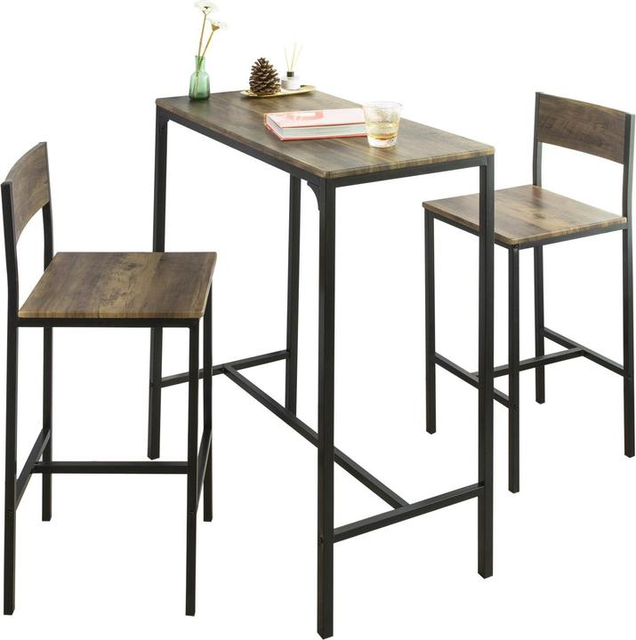 Produktbild SoBuy Bartisch mit 2 Hockern (89 x 45 x 100 cm)