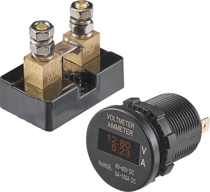 Image du produit Ective Prise ampèremètre et voltmètre OLED encastrable avec shunt 75A