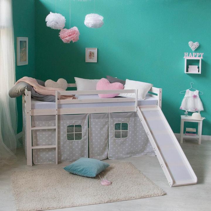 Immagine prodotto Homestyle4u Kinder Hochbett mit Lattenrost Rutsche (90 x 200 cm)