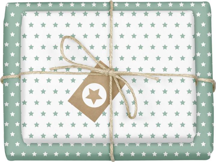 Image du produit Dabelino Set de papier cadeau pour étoiles (menthe-vert) (Papier cadeau, 4 x)