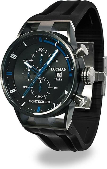 Produktbild Locman Italy Herrenuhr Montecristo Classic Chrono PVD schwarz Ref. 051 (Chronograph)