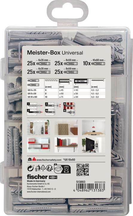 Image du produit Fischer Assortiment de chevilles Meister-Box UX/ (110 pcs)