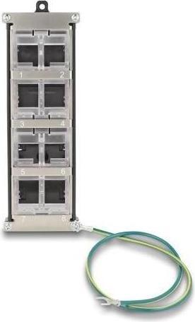 Immagine prodotto Delock Supporto Keystone a 8 porte inclinabile per binario top hat o