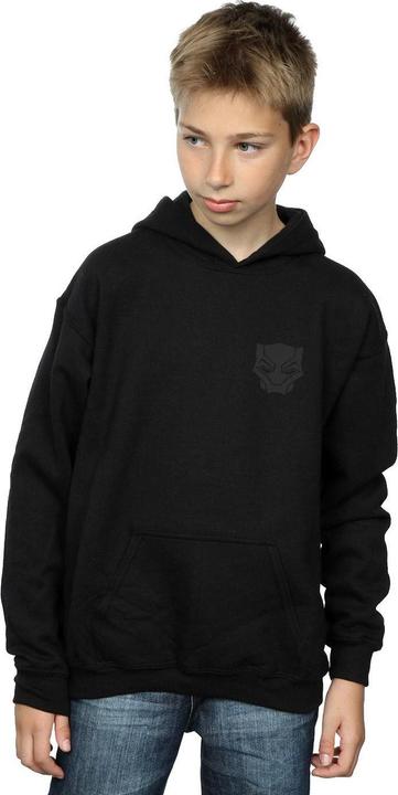 Actual product image Boys Black Panther Black On Black Chest Print Hoodie (140, 146)