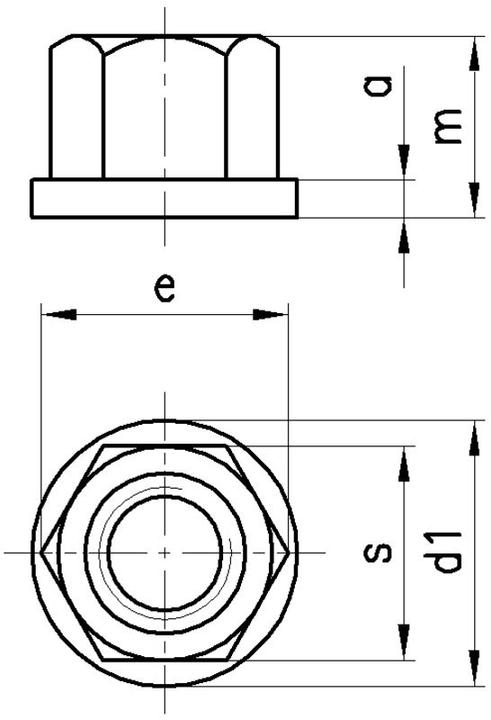 Actual product image Amf Hexagon nut with collar, turned (M16)
