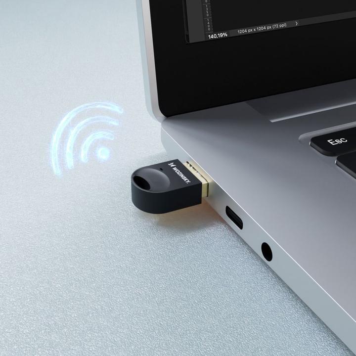 Actual product image Wozinsky Mini Bluetooth 5.4 Adapter WUSB54YS USB-A Receiver Transmitter for Computer - Black (Transmitter & Receiver)