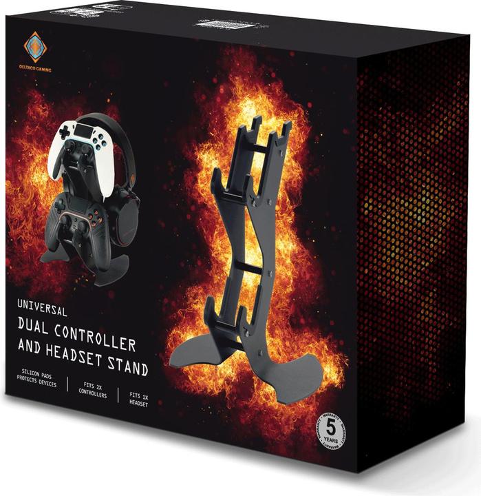 Actual product image Deltaco Gaming Dual controller & headset stand (Switch, PS5, PS4, Android, iOS, Mac, PC, PS3, PS4 Pro, Switch Lite, Switch OLED, Xbox Series X, Xbox Series S, Xbox One S, Xbox 360)