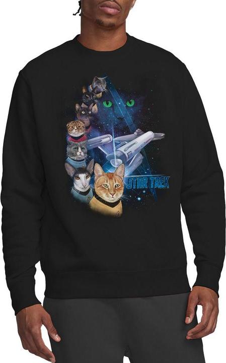 Actual product image Unisex Adult Feline Galaxy Sweatshirt (XL)