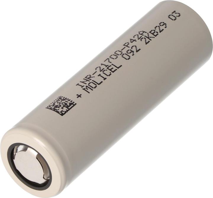 Actual product image Molicel Battery INR21700-P42A 45A, unprotected, flat top (4200 mAh)
