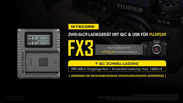 Produktbild Nitecore FX3 - für Fuji Cameras (Ladegerät)