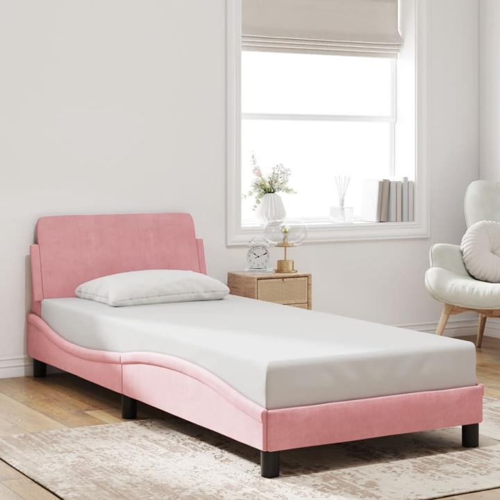 Actual product image VidaXL Bed frame with velvet headboard (90 x 190 cm)