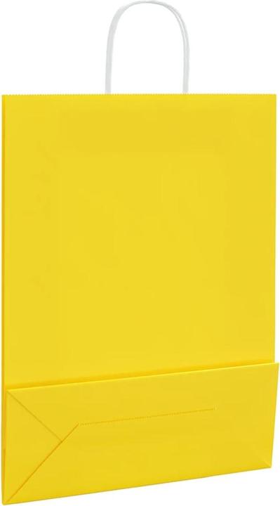 Produktbild VidaXL Kraftpapiertüten 50 Stk. mit Henkel Gelb 32x12x42 cm Papiertüte (Geschenktüte, 50 x)
