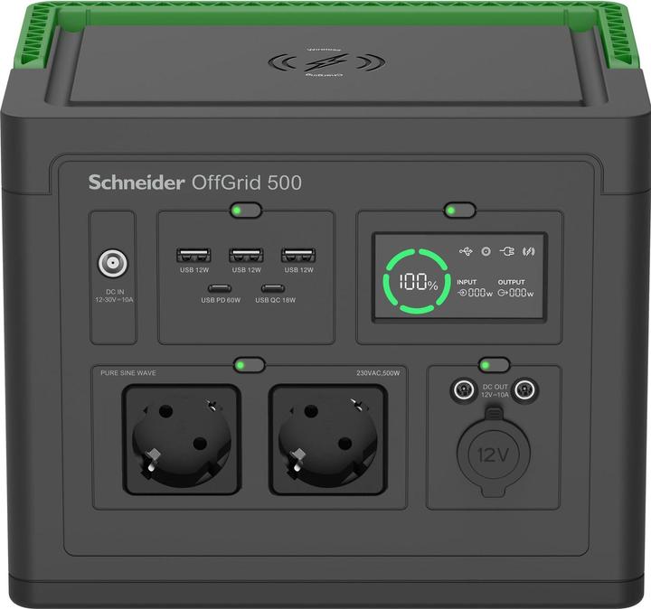 Actual product image APC Schneider OffGrid Portable Power Station 500 517Wh Lithium-ion 2 Schuko Sinewave (517 Wh, 5.50 kg)