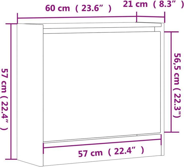 Produktbild VidaXL Nalani (60 x 21 x 57 cm)