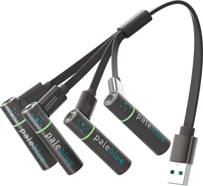 Immagine prodotto Pale Blue Kit di sostenibilità USB-C (confezioni da 2AA e 2AA) (16 pz., AA, AAA, 1560 mAh)