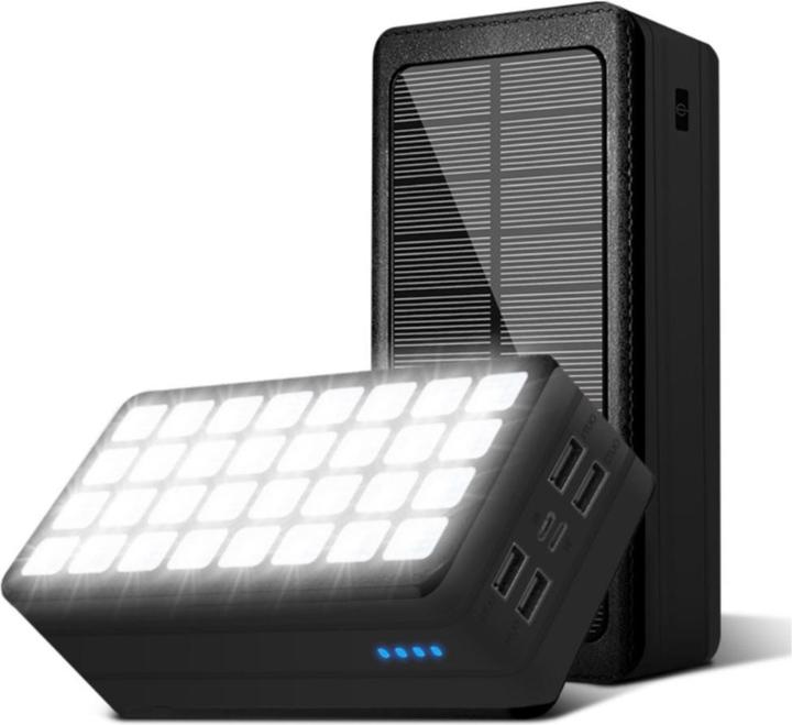 Image du produit Apfelkiste Banque d'énergie solaire extérieure LED 4x USB A (50000 mAh, 185 Wh)