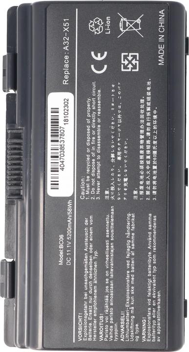 Immagine prodotto ASUS Batteria A32-X51 Batteria T12, X51H (6 Celle, 5200 mAh)