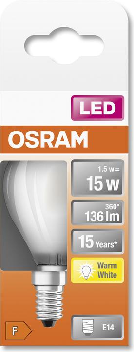 Actual product image Osram Star Classic P (E14, 15 W, 136 lm, 1 x, F)